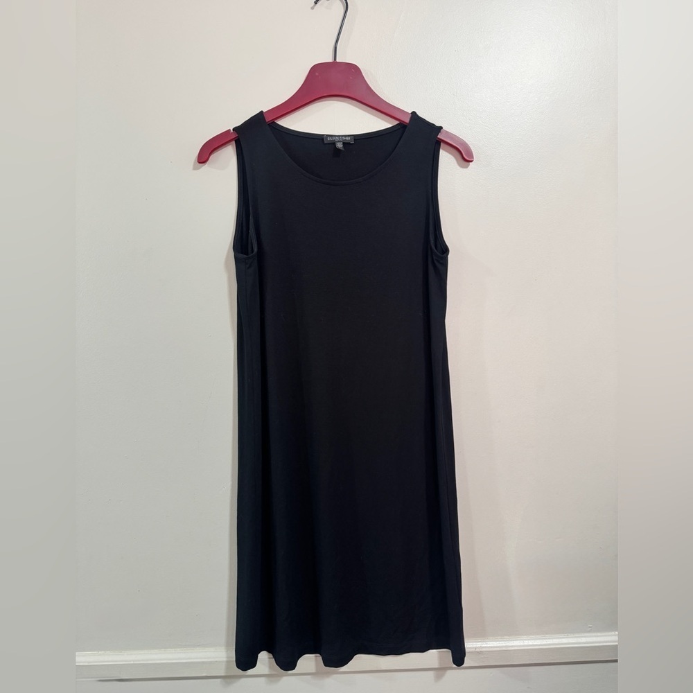Eileen Fisher Black Sleeveless Dress Woman’s Petite Medium